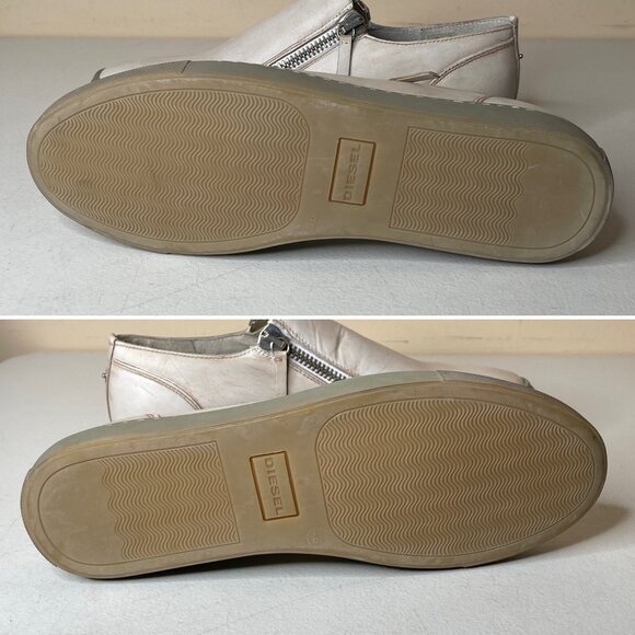 Diesel D-Icon Leather Distressed Zip Slip On Shoes Mens EU Size 46, US 12.5 - Picture 10 of 16